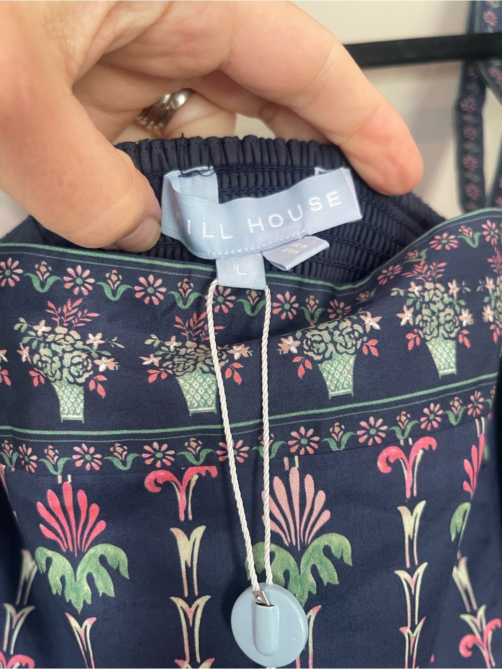 Hill House NWT Navy Margot Dress in Trailing Fern - Picture 8 of 12